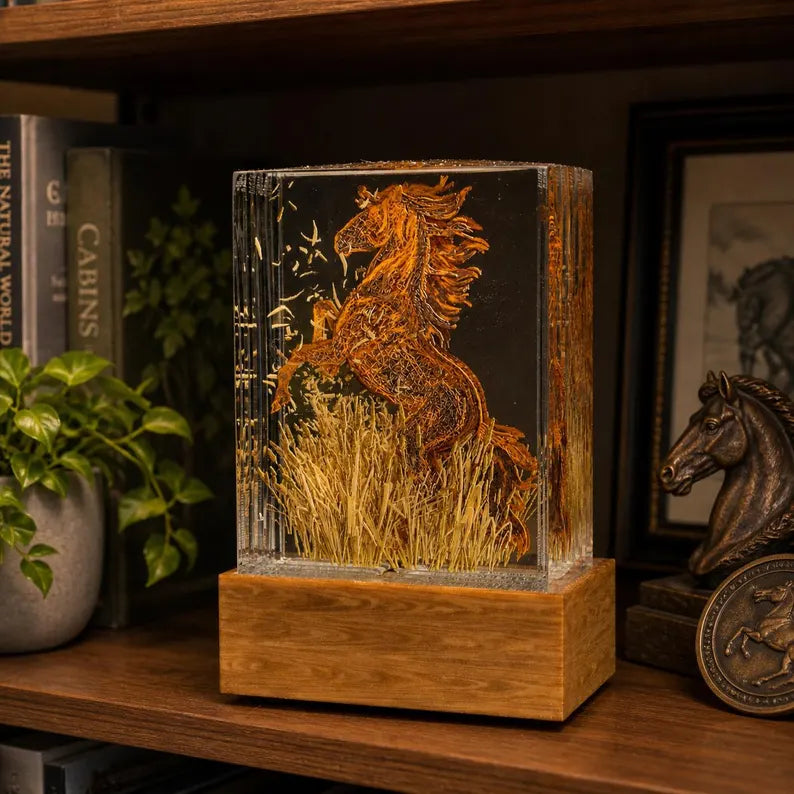 Western Horse Resin Lamp
